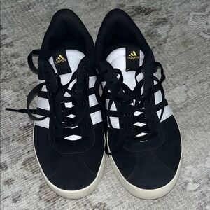 adidas Black and White Low-Top Lace-Up Sneakers